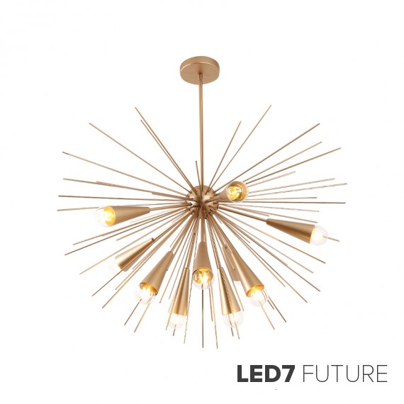 Loft Industry Modern - Brass Sun Chandelier